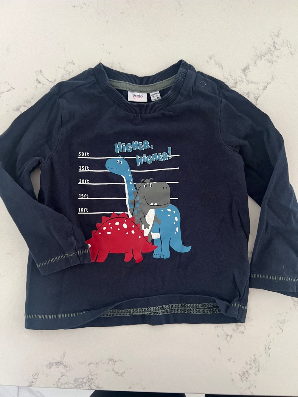 Carter's Navy Long Sleeve Tee with Red and Blue Dinosaurs